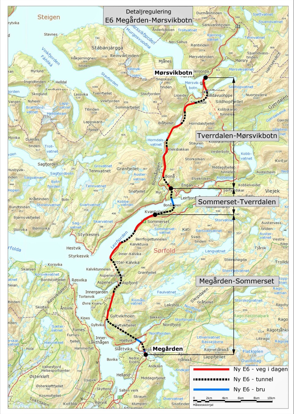 UTBYGGING: Statens vegvesen skal bygge ny E6 på Strekningen Megården-Mørsvikboten. Byggetrinn 1 har forventet byggestart i 2025.