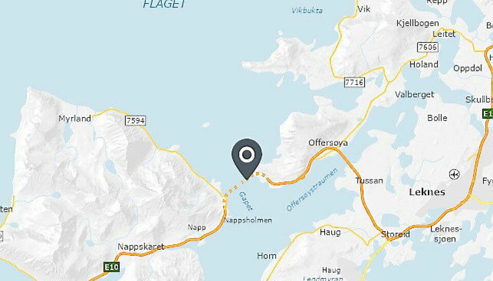 BINDER ØYER SAMMEN: E10 Nappstraumtunnelen binder sammen Vestvågøya og Flakstadøya i Lofoten. Illustrasjon / Statens vegvesen