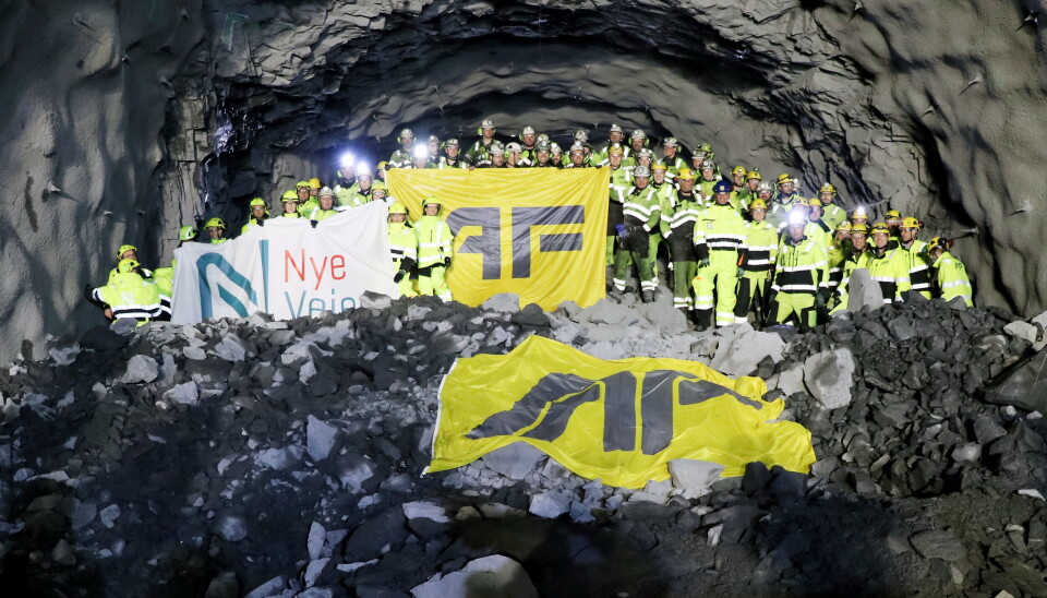 AF GRUPPEN: Her er noen av de som har sørget for tunneldriving på prosjektet.