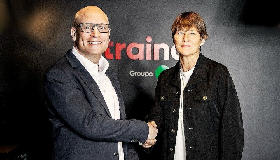 SAMARBEID: Country manager i Trainor, Lars Bratli og prosjektleder i Sentralregisteret, Cecilie Schjerven.