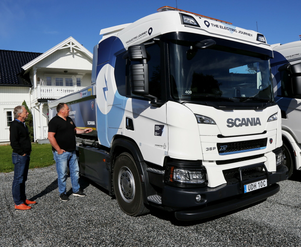 SVENSK TIPPBIL: En Scania 36P B6x4NB med den oppgraderte elektriske drivlinja.