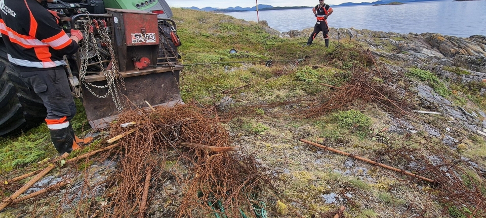 Tonnevis piggtråd og jernskrap fjernet