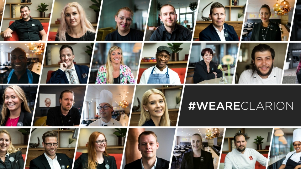 FOLKENE: WeAreClarion er en 'annerledes' kampanje som løfter frem de mange flotte ansatte på Clarion-hotellene. Søk etter WeAreClarion på Facebook eller Youtube og du skjønner hva vi mener.