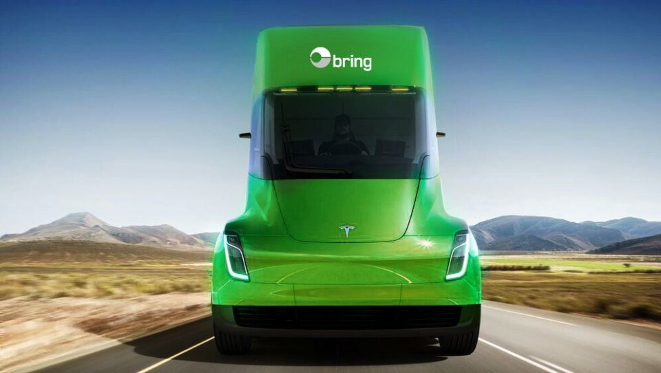 Slik blir Posten Norges nye Tesla Semi. Bilde: Posten Norge