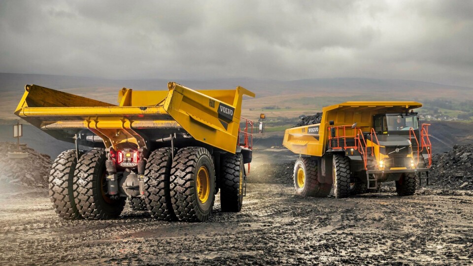 SLIK SER DE UT: Flere år etter oppkjøpet av Terex dumperdivisjon, lanserer Volvo tipptruckene i Volvo-drakt.