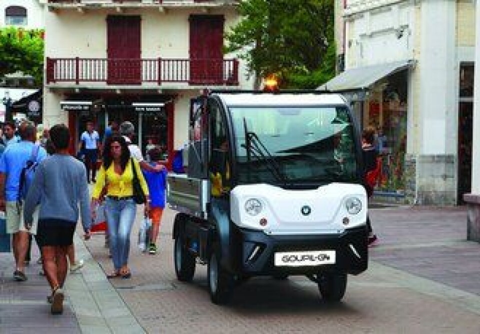 Modellen G4 har 1,2 tonn nyttelast og rekkevidde på 135 km pr. ladning. Multimaskin viser denne på Park og Anleggsmessen på Lillestrøm 8.-9. november.