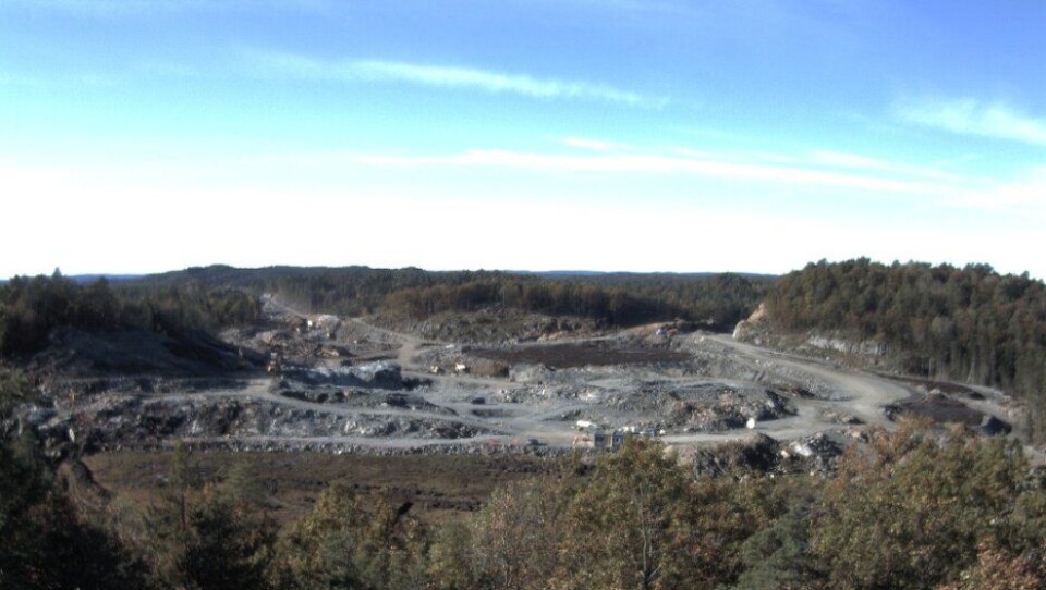Bilde fra nettkamera på prosjektet E18 Tvedestrand-Arendal.