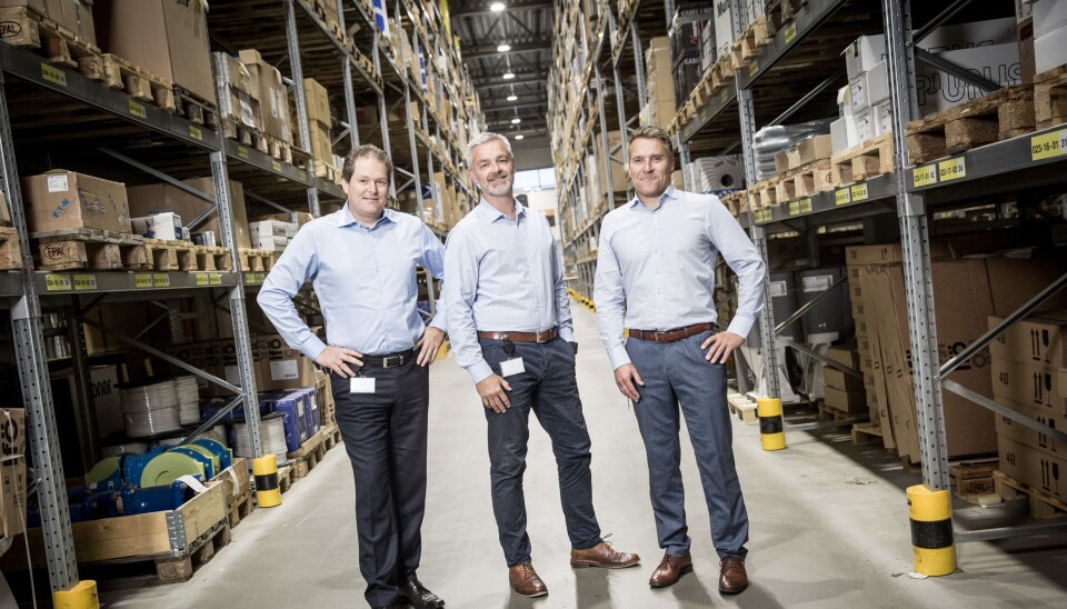 Jørn-Are Bergh, salgsdirektør Industri & Infra; Tom Erik Eie, salgsdirektør installasjon og Thomas Vethe som er ny sjef for VVS, VA, facility management og resellers.