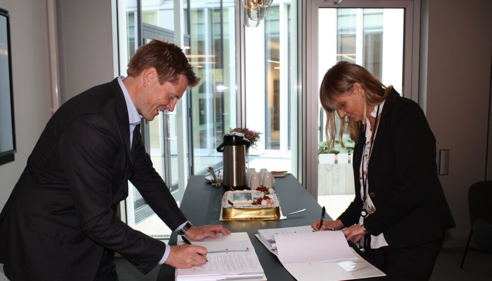 Leder i NCC Building Norge, Are Strøm, og administrerende direktør i KLP Eiendom Trondheim, Ruth Hege Havdal.