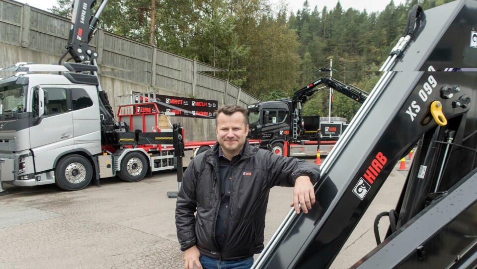 HELE REKKA: Robert Johansen og hans kollegaer hos Hiab har messe og åpent hus til og med lørdag.