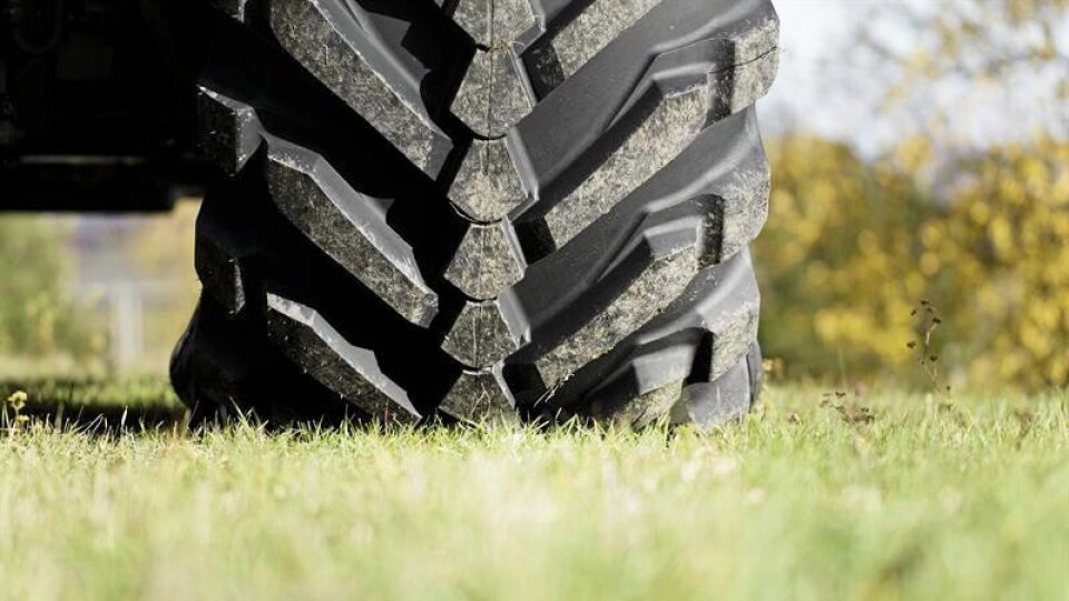 GULLDEKKET: Michelin fikk gullmedalje på SIMA-utstillingen for sitt EvoBib-dekk som tilpasser egen profil og fotavtrykk basert på lufttrykket i dekket.