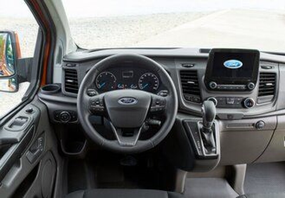 Førermiljøet med Sync 3 infortainment-system.