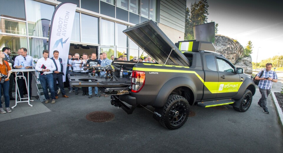 Ford Ranger Wildtrack med dronepådygg fra Lafinta hadde verdenspremiere i Halden.