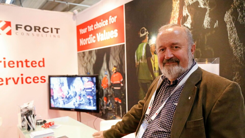 STOR AVTALE: Tarald Husaas i Forcit Norge på standen på World Tunnel Congress i Bergen.