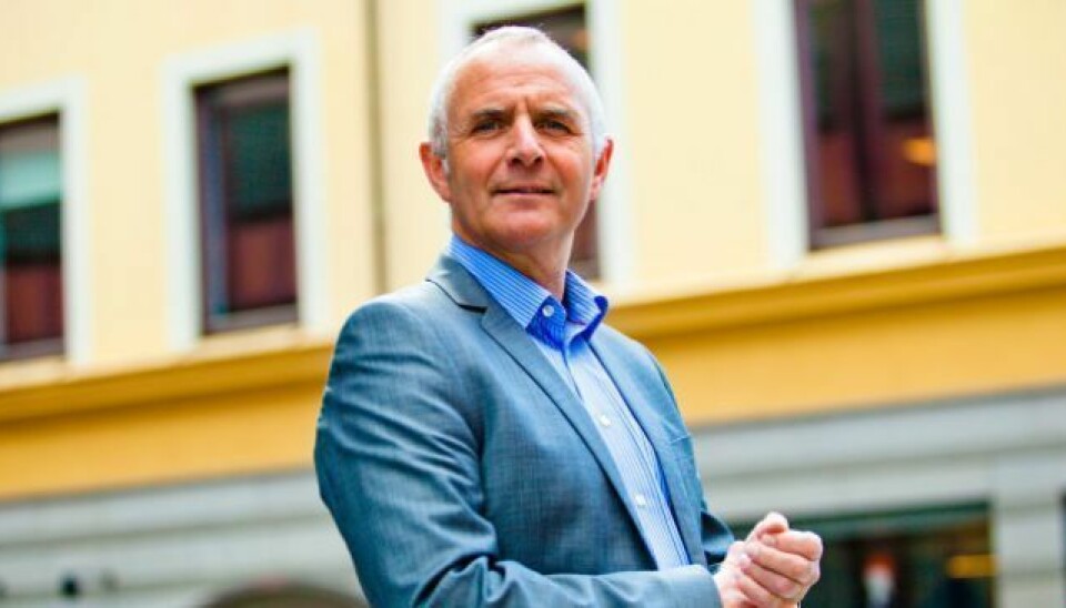 Forbundsleder Odd Christian Øverland i Postkom. Forbundsleder Odd Christian Øverland i Postkom.