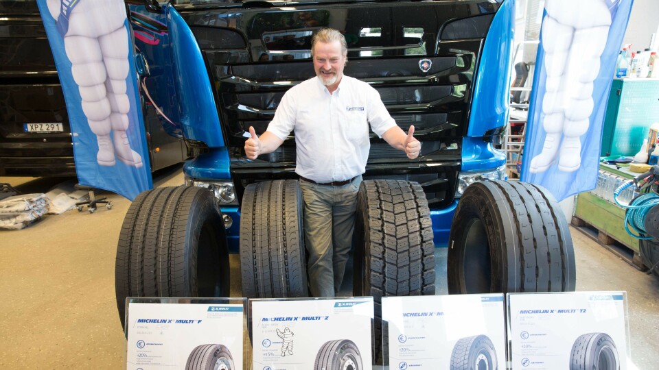 Salgssjef for lastebildekk hos Michelin i Norge, Bjørn Larsen, venter seg mye av de nye dekkene.