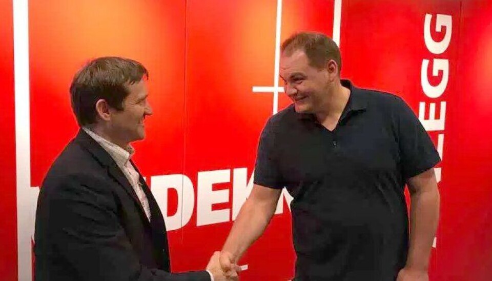 Salgssjef i Smartdok Per Tore Hansen og IT-sjef Christian Mikkelsen i Veidekke er begge fornøyde med avtalen.
