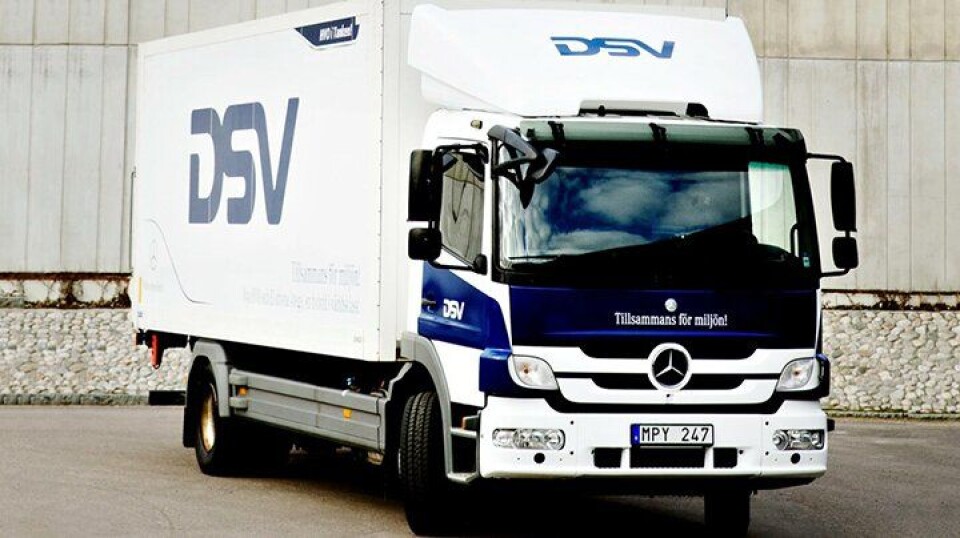 Denne hybride lastebilen testes ut på bykjøring av DSV i Malmö, Sverige.