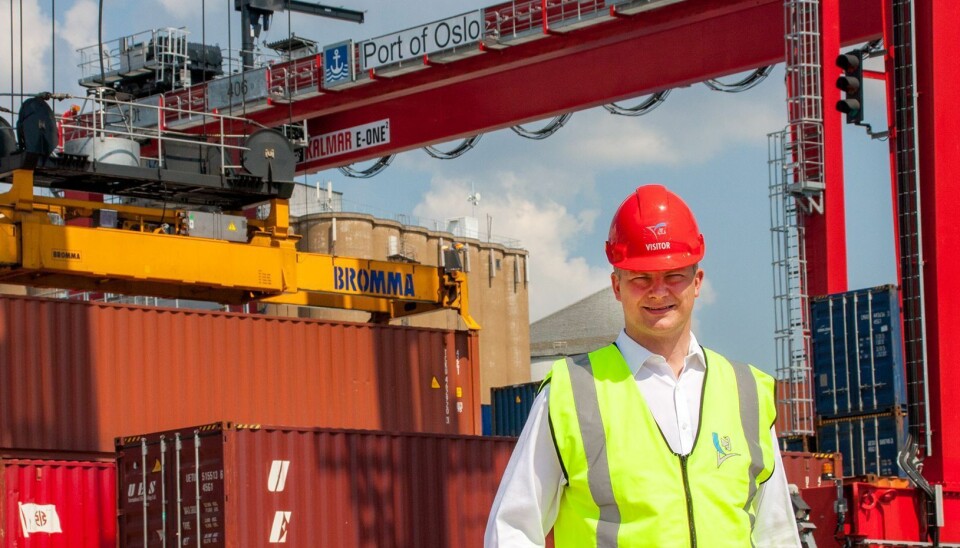 Samferdselsminister Ketil Solvik-Olsen på Oslo havn.