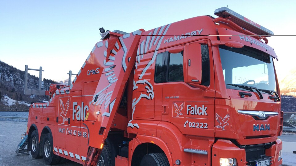 STOR: Den nye MAN 41.480-bergingsbilen til Nord Salten Auto har 8x8 med Omars bergingsaggregert.