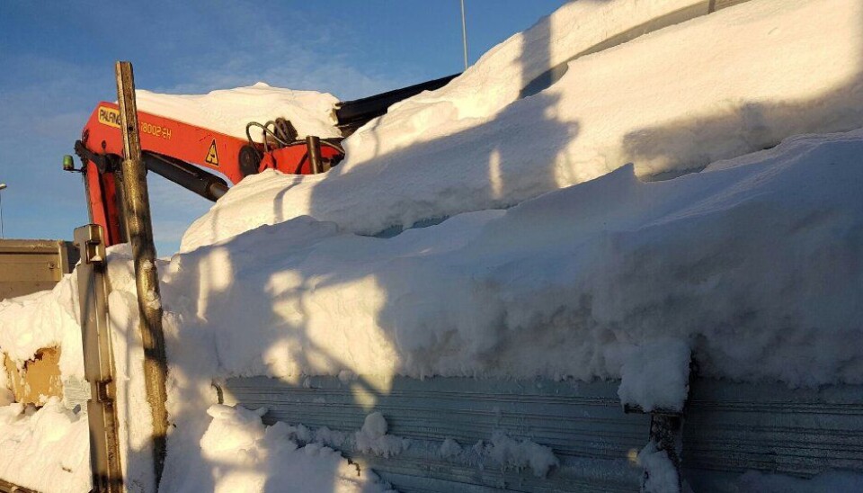 Det var ett tonn snø på dette kjøretøyet.
