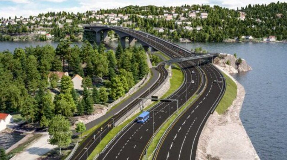 E18 Varoddbrua sett fra vest.