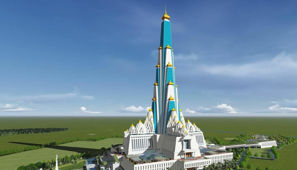 Vrindavan Chandrodaya Mandir i India blir 213 meter høyt og dekker 22.250 kvadratmeter grunn.