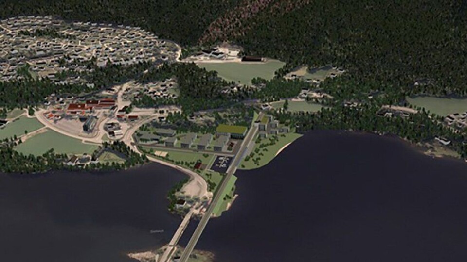 UT HER: Den nye jernbanetunnelen fra Sandvika vi komme ut i dagen her på Sundvollen etter 23 kilometer inne i fjellet. UT HER: Den nye jernbanetunnelen fra Sandvika vi komme ut i dagen her på Sundvollen etter 23 kilometer inne i fjellet.