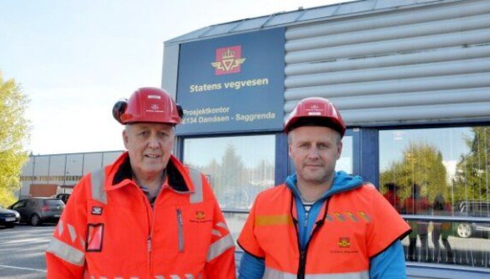 Byggeleder Svein Borgen (t.v.) og prosjektleder Tom hedalen gleder seg til å komme i gang med delstrekningen E134 Trollerudmoen-Saggrenda tidlig på nyåret 2017
