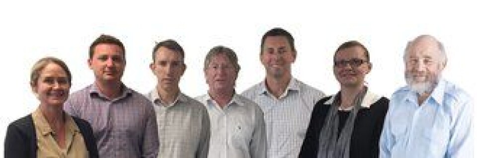 Norconsult åpner kontor på New Zealand. Fra venstre: Suzie Millar, Dean Hassall, Darryl Andrews, Graeme Boyd, Chris Dunlop, Imogen Stretton og Chris Lucas.