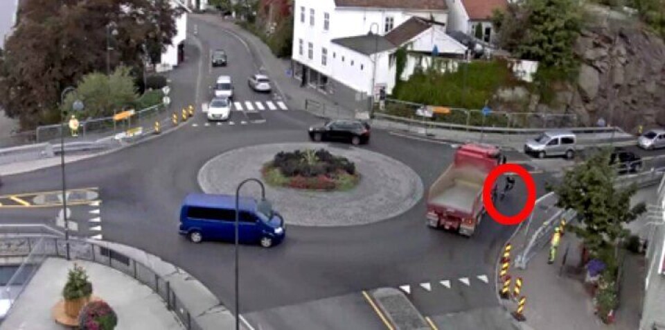 Sjåføren ser ikke syklisten