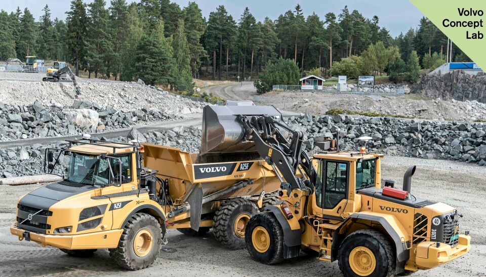 Volvo CE viste blant annet prototyper av en selvkjørende L120E-hjullaster og rammestyrt A25F-dumper under Xploration Forum i Eskilstuna 14. september.
