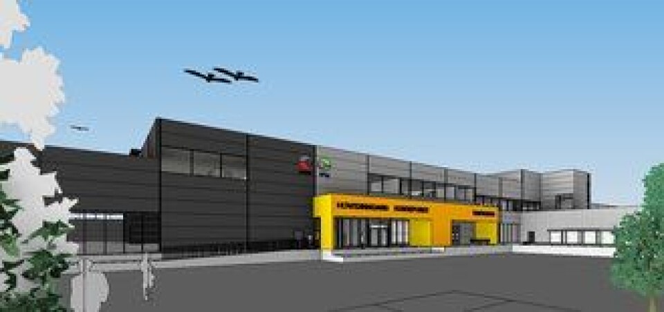 En skisse av Posten og Brings logistikksenter i Sandnes.