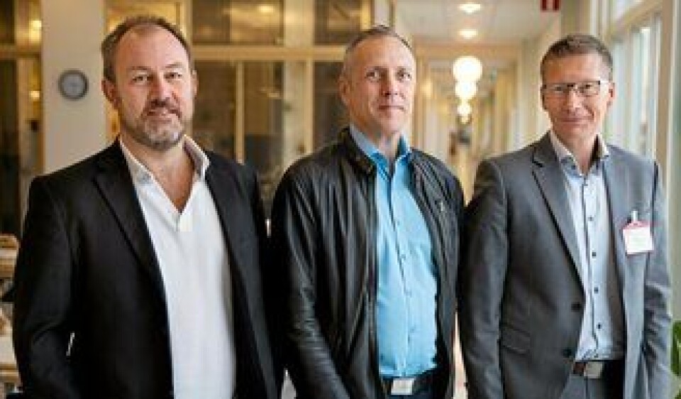 Fra venstre; Logistics Manager Jula Lennart Karlsson, Customs & Freight Manager Jula Pietro Montebov, og Managing Director Collicare Gothenburg Magnus Yverås.