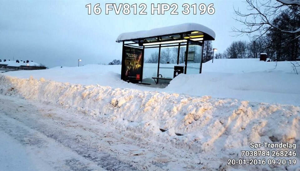 Bilde fra Trondheim 20. januar 2016.