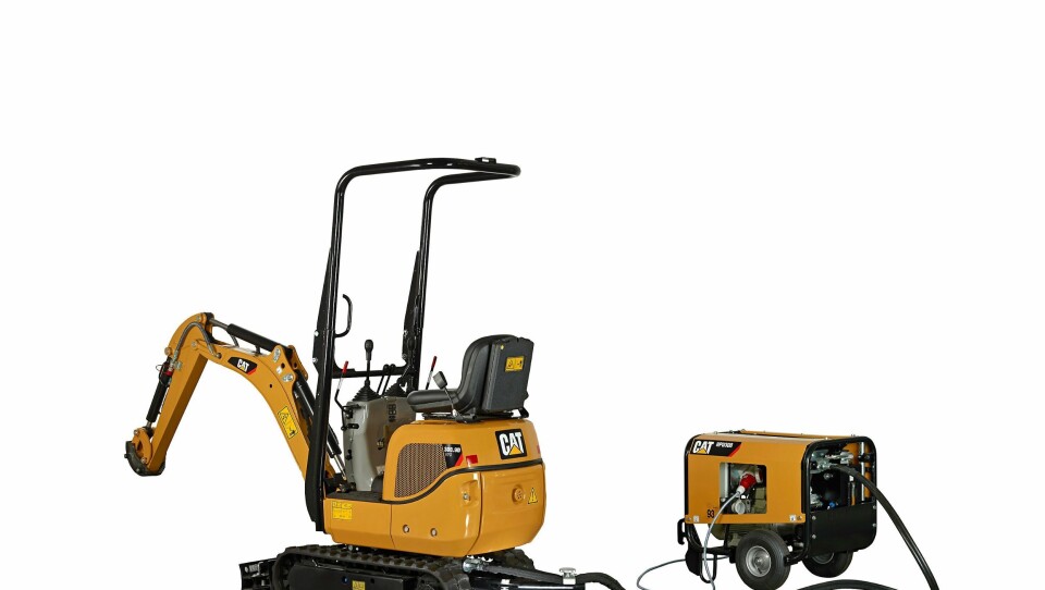 Cat 300.9D VPS minigraver kan kjøres på diesel og på strøm.