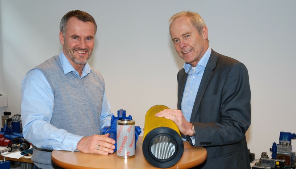 Øystein B. Andreassen i Lekang Maskin AS (t.v.) og Roald Haug i Bosch Rexroth.