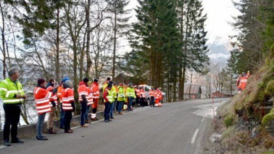 Veien mellom Ugla og skarstein er svingete, smal og rett og slett trafikkfarlig. Her er bilde fra anbudsbefaringen.