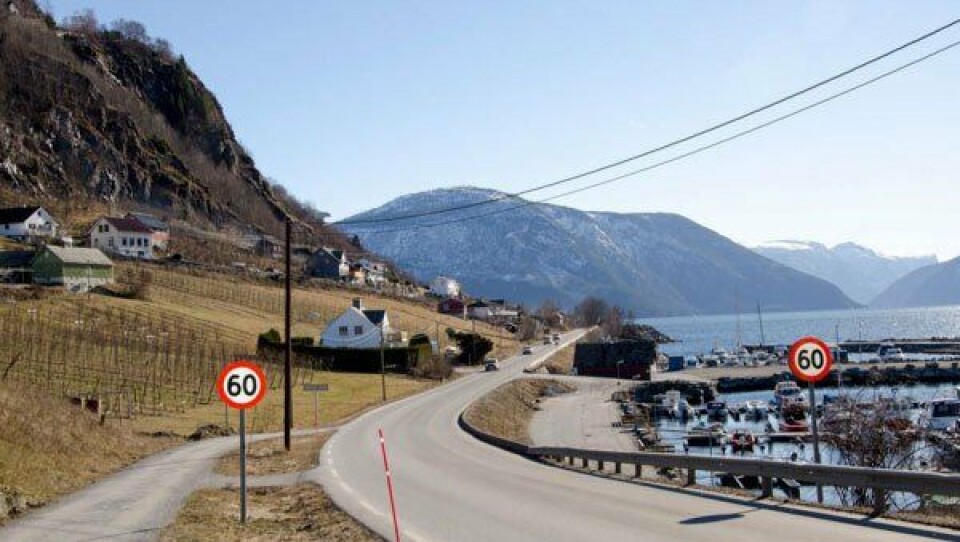 Riksvei 55 mellom Kløvi og Njøs på Leikanger.