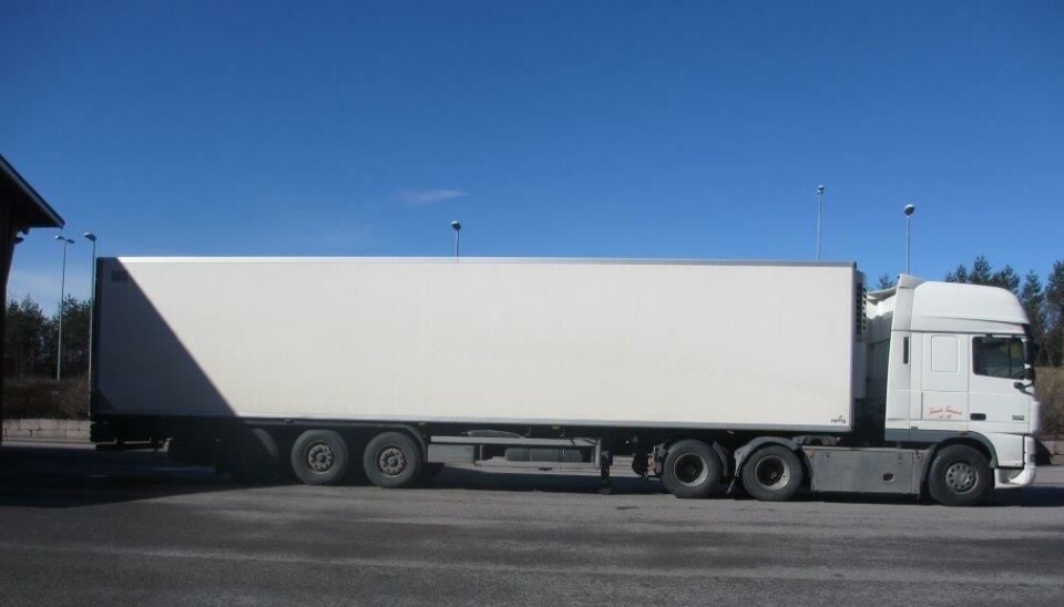 Arkivbilde av Tornado Transport-bil på Taraldrud kontrollstasjon sør for Oslo.