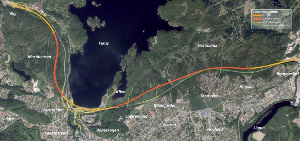 Det er strekningen fra Bommestad til Larvikseidet som kan åpnet før sommerferien neste år.