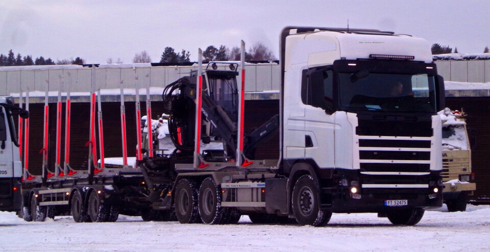 Scania prototype med norsk kjennemerke hos Norsk Scania AS i Hønefoss mandag 11. januar 2016.