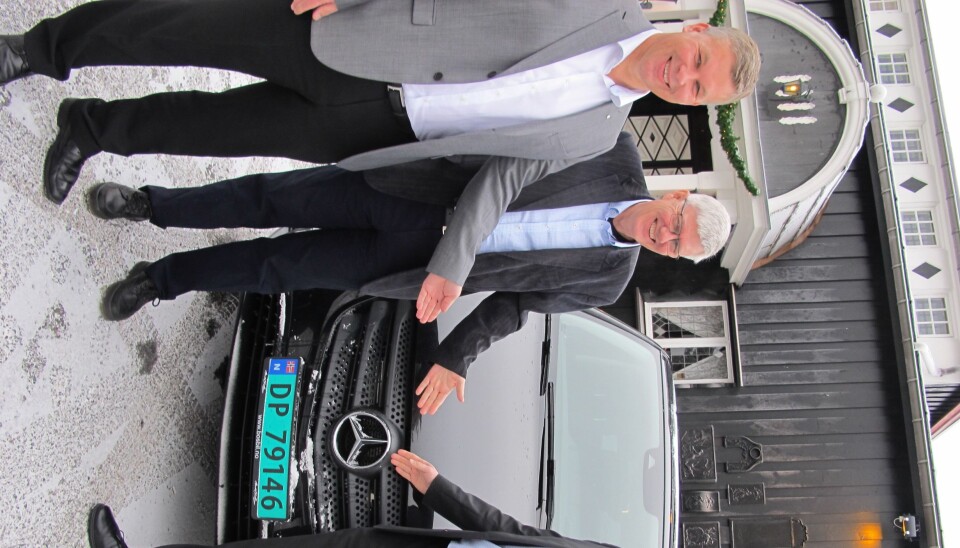 BOS-trioen Per Ragnar Johansen (fra h.), Olav-Kåre Thingwall og Knut Arne Sæta har stor tro på vekst for «stjerne-bilene» i 2016.