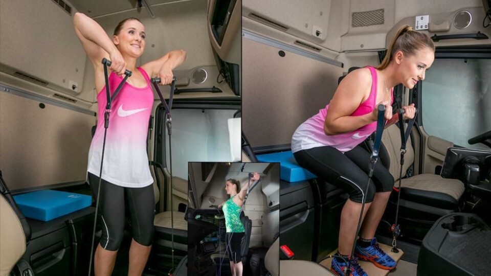 Daimler/ Mercedes-Bens har sendt ut disse bildene i en pressemelding om hvordan det er mulig å trene med Topfit.