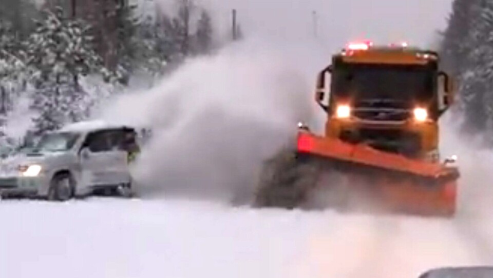 Får bilen fylt med snø