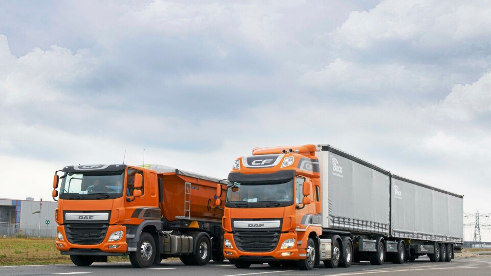 DAF CF har stor spennvidde. Modulvogntog og trekkvogn for dumpersemitrailer er bare to anvendelsesområder.
