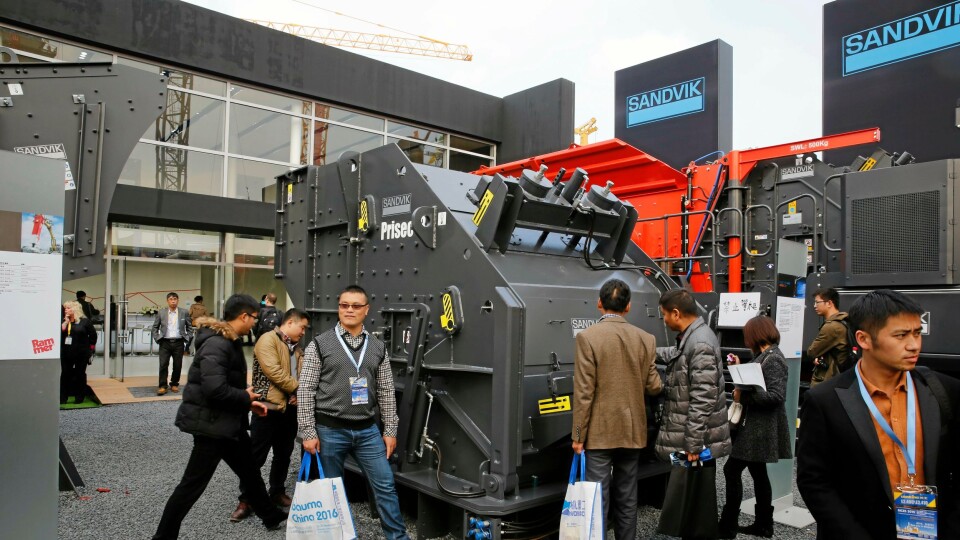 Sandvik deltok på Bauma China i Shanghai i november ifjor, men til Bauma i München i april kommer selskapet ikke til å ha stand.
