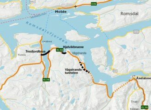 Det kan være fristende å kjøre rundt Tresfjorden for å spare noen kroner, men også her kommer det bompenger for gjennomfartstrafikken. 