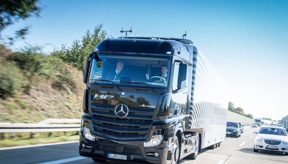 Bilde fra testturen på A8 ved Stuttgart fredag 2. oktober.
