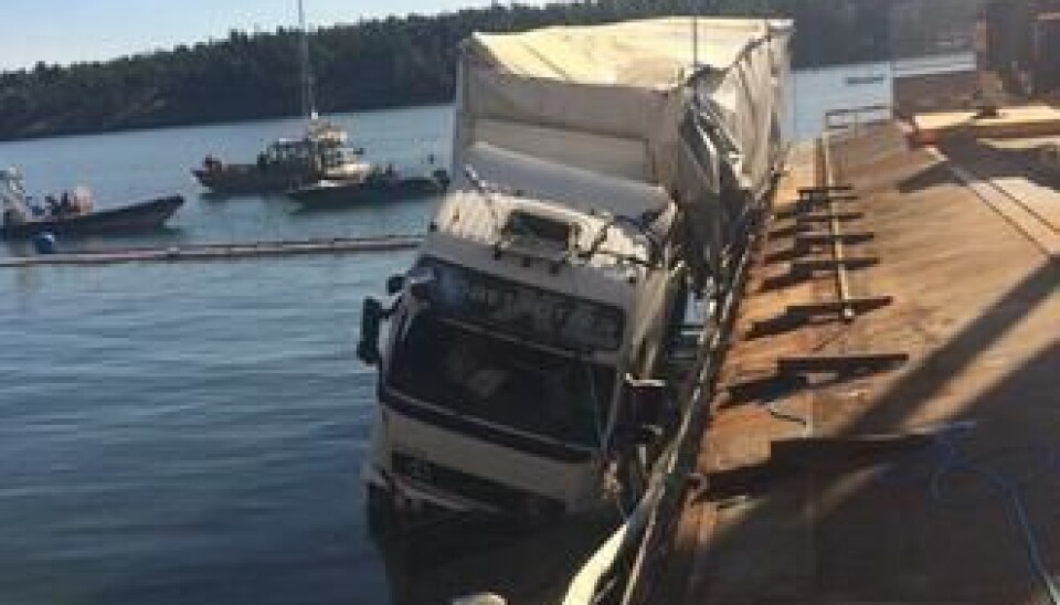 Det ble fisket latvisk vogntog sør for Stockholm i helgen.